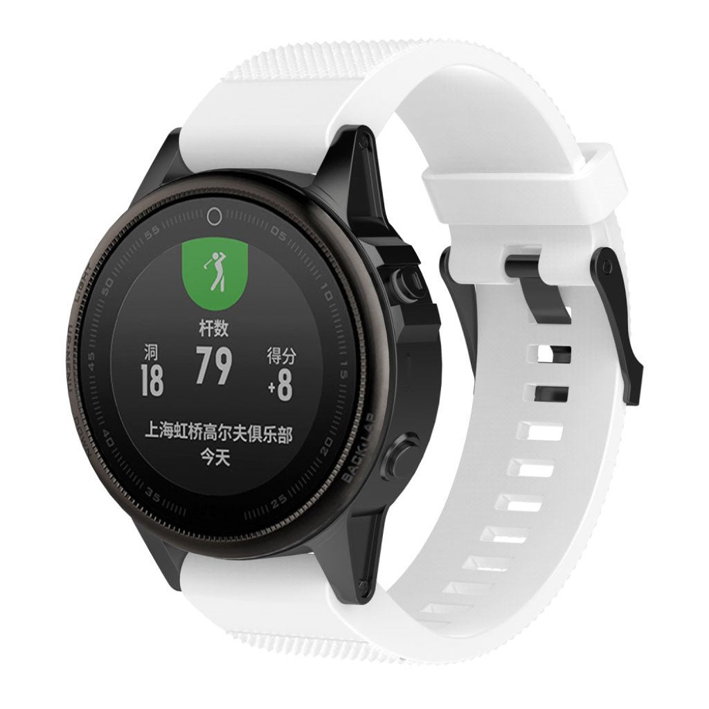 Vildt fint Garmin Fenix 5S Silikone Rem - Hvid#serie_8