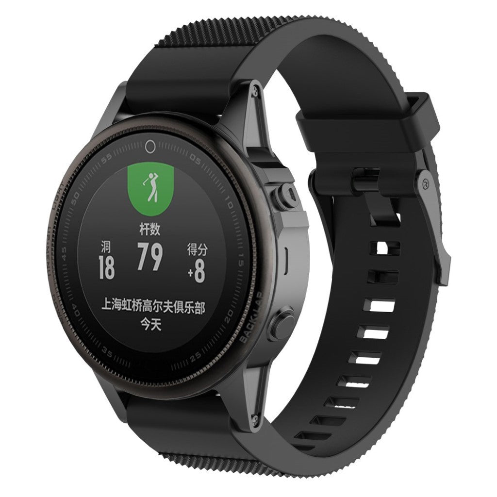 Vildt fint Garmin Fenix 5S Silikone Rem - Sort#serie_9