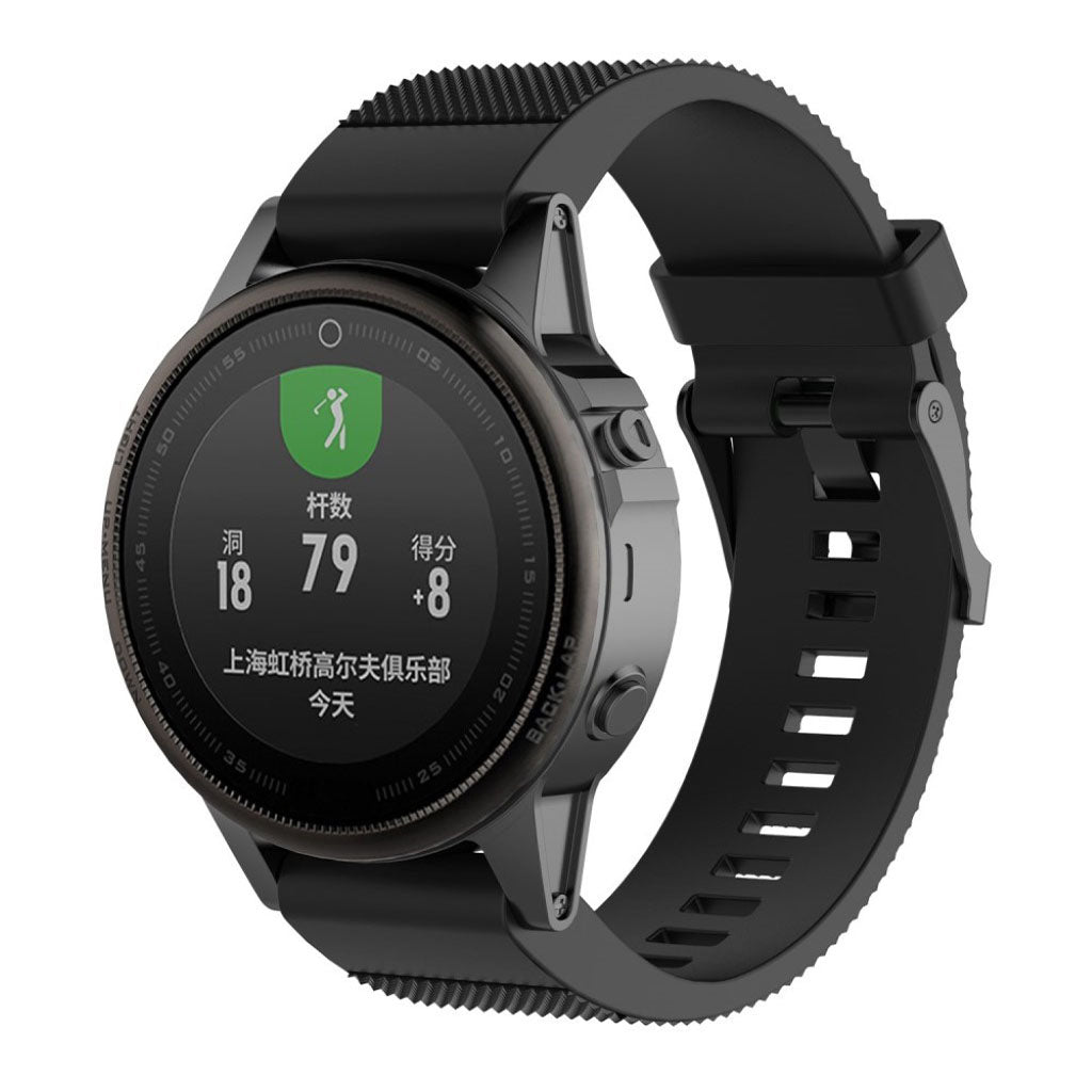 Vildt fint Garmin Fenix 5S Silikone Rem - Sort#serie_9