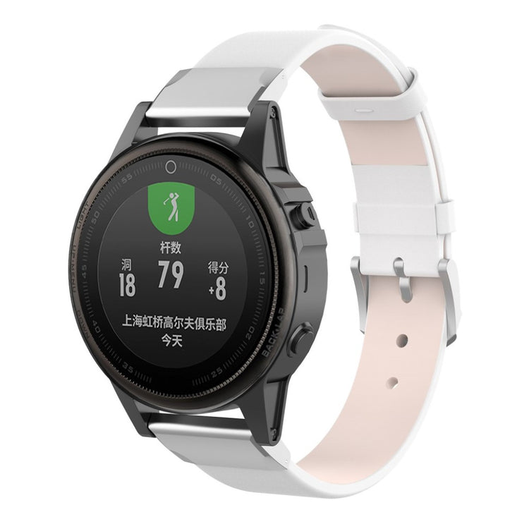 Yndigt Garmin Fenix 5S Ægte læder Rem - Hvid#serie_2