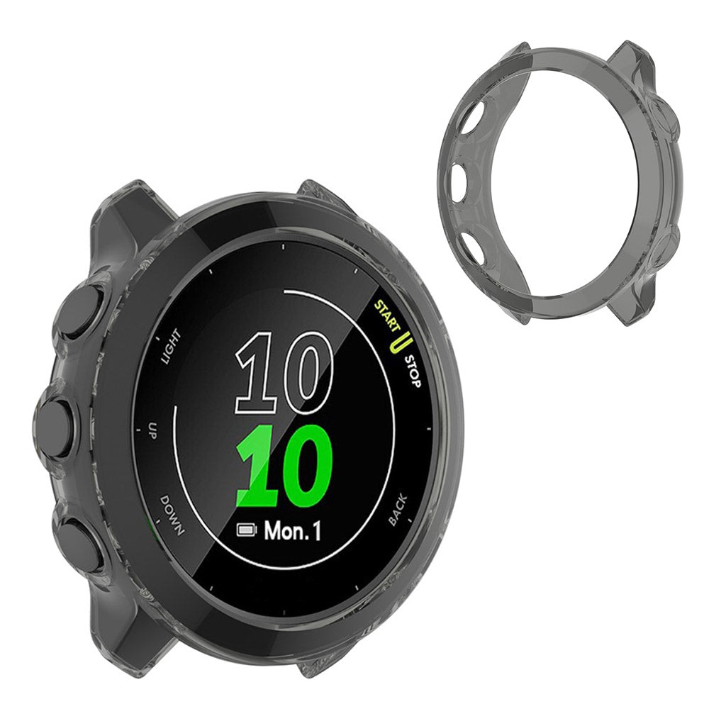 Garmin Forerunner 158 / Garmin Forerunner 55 Gennemsigtig Silikone Bumper  - Sort#serie_2