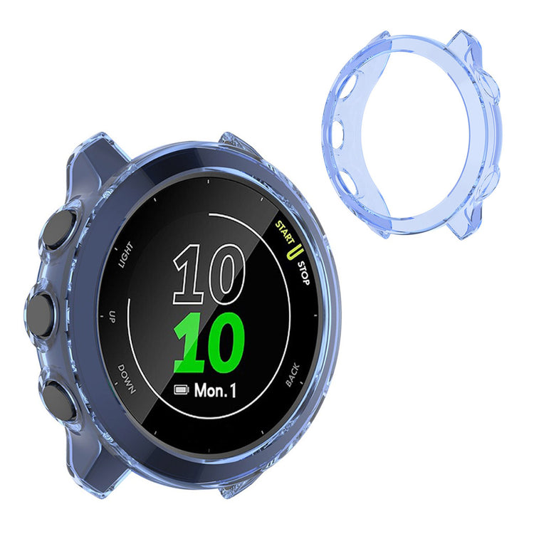 Garmin Forerunner 158 / Garmin Forerunner 55 Gennemsigtig Silikone Bumper  - Blå#serie_3