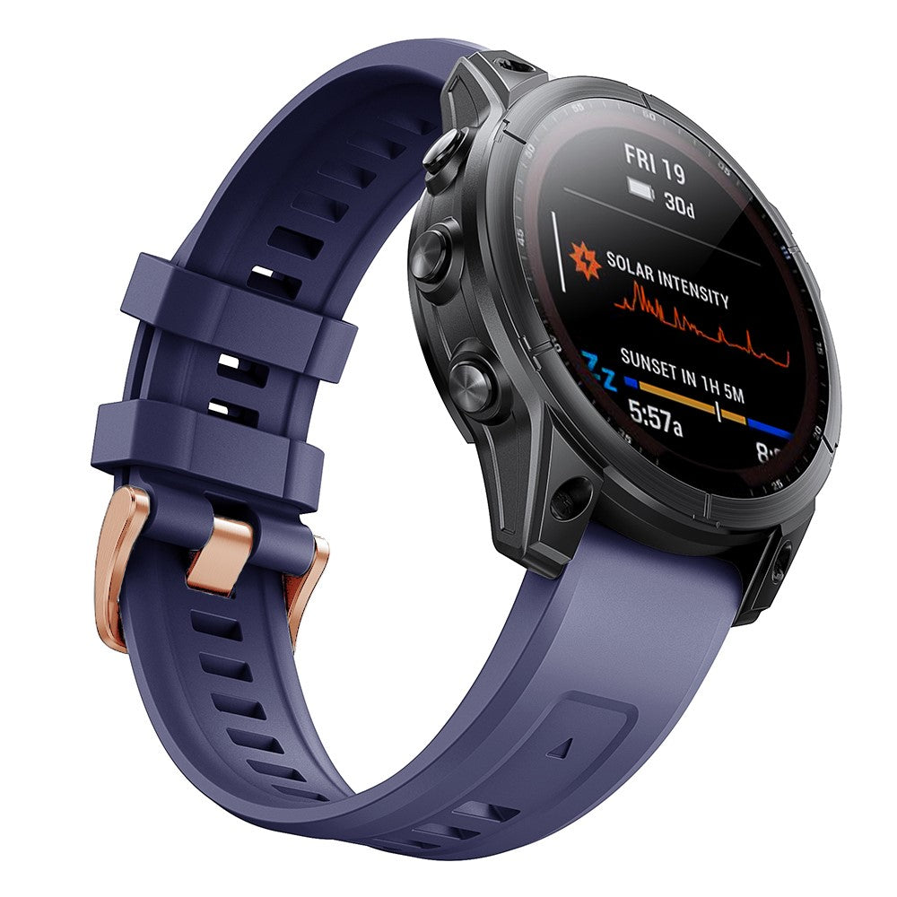 Helt vildt flot Garmin Fenix 7S Silikone Rem - Blå#serie_8