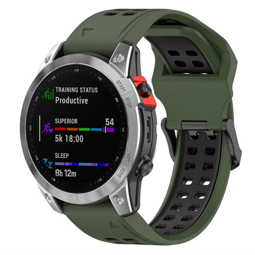Slidstærk Universal Garmin Silikone Rem - Grøn#serie_6