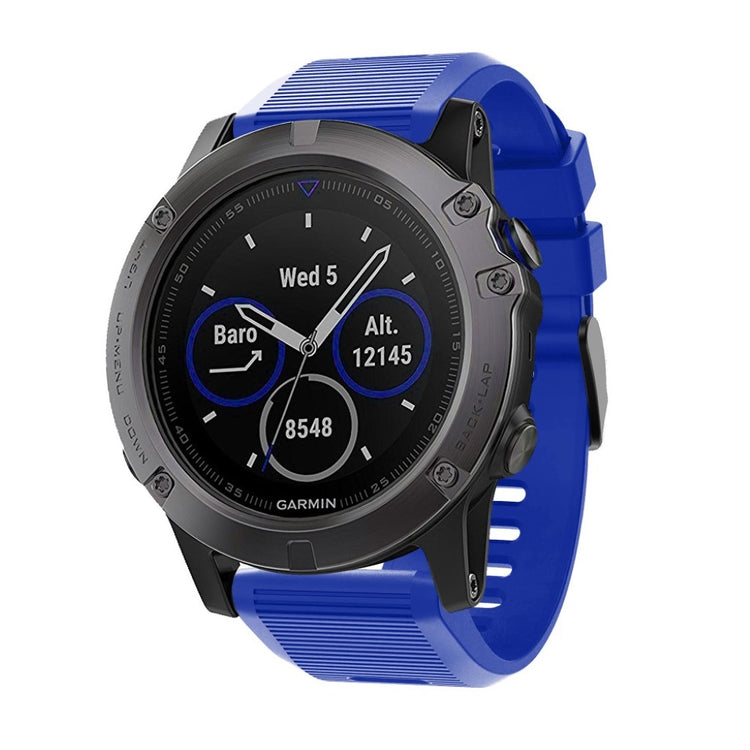 Super godt Garmin Fenix 5X Plus Silikone Rem - Blå#serie_10