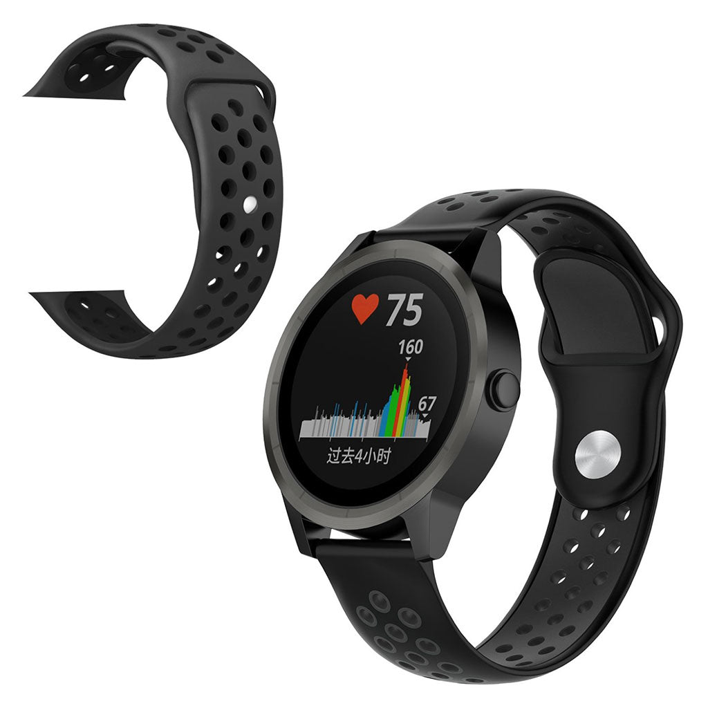 Meget flot Garmin Forerunner 245 Music Silikone Rem - Sort#serie_2