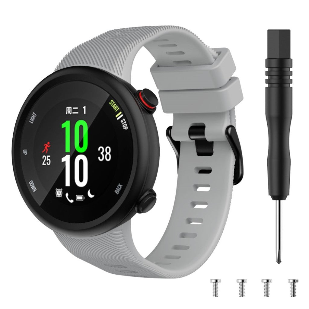 Alle tiders Garmin Forerunner 45 Silikone Rem - Sølv#serie_3