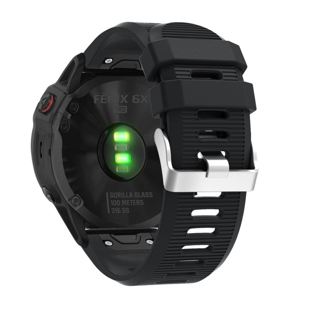 Sejt Garmin Fenix 6X Silikone Rem - Sort#serie_1