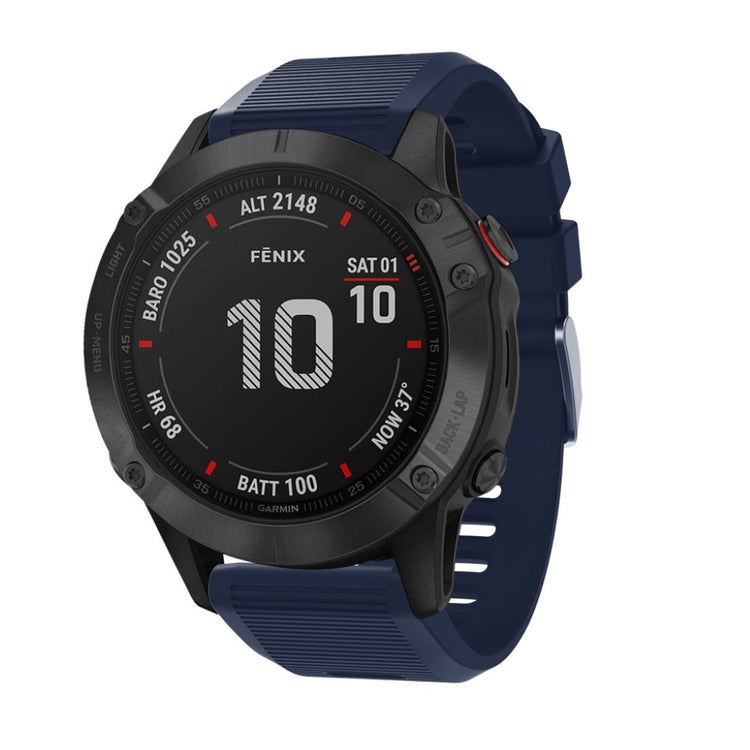 Sejt Garmin Fenix 6X Silikone Rem - Blå#serie_11