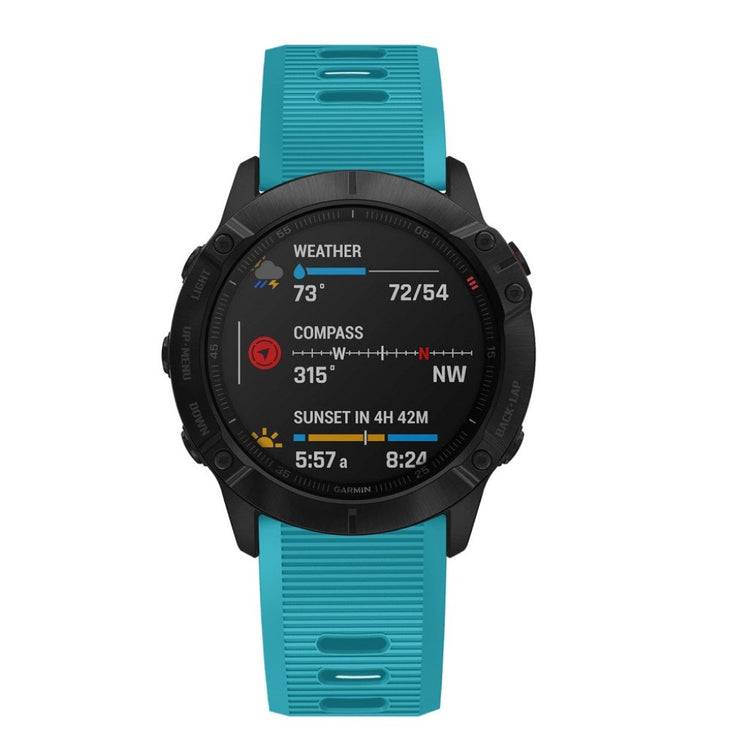 Sejt Garmin Fenix 6X Silikone Rem - Blå#serie_9