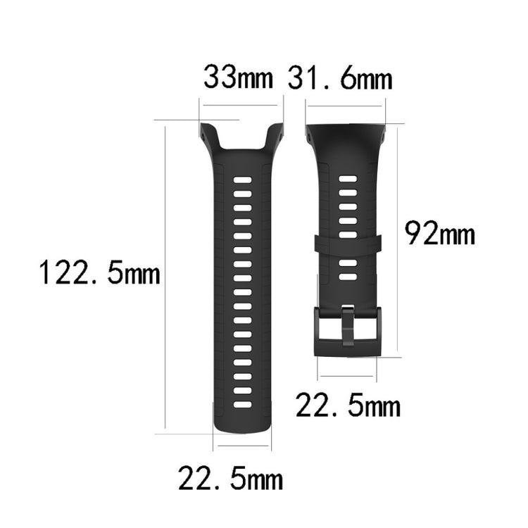 Vildt cool Suunto 5 Silikone Rem - Sort#serie_1